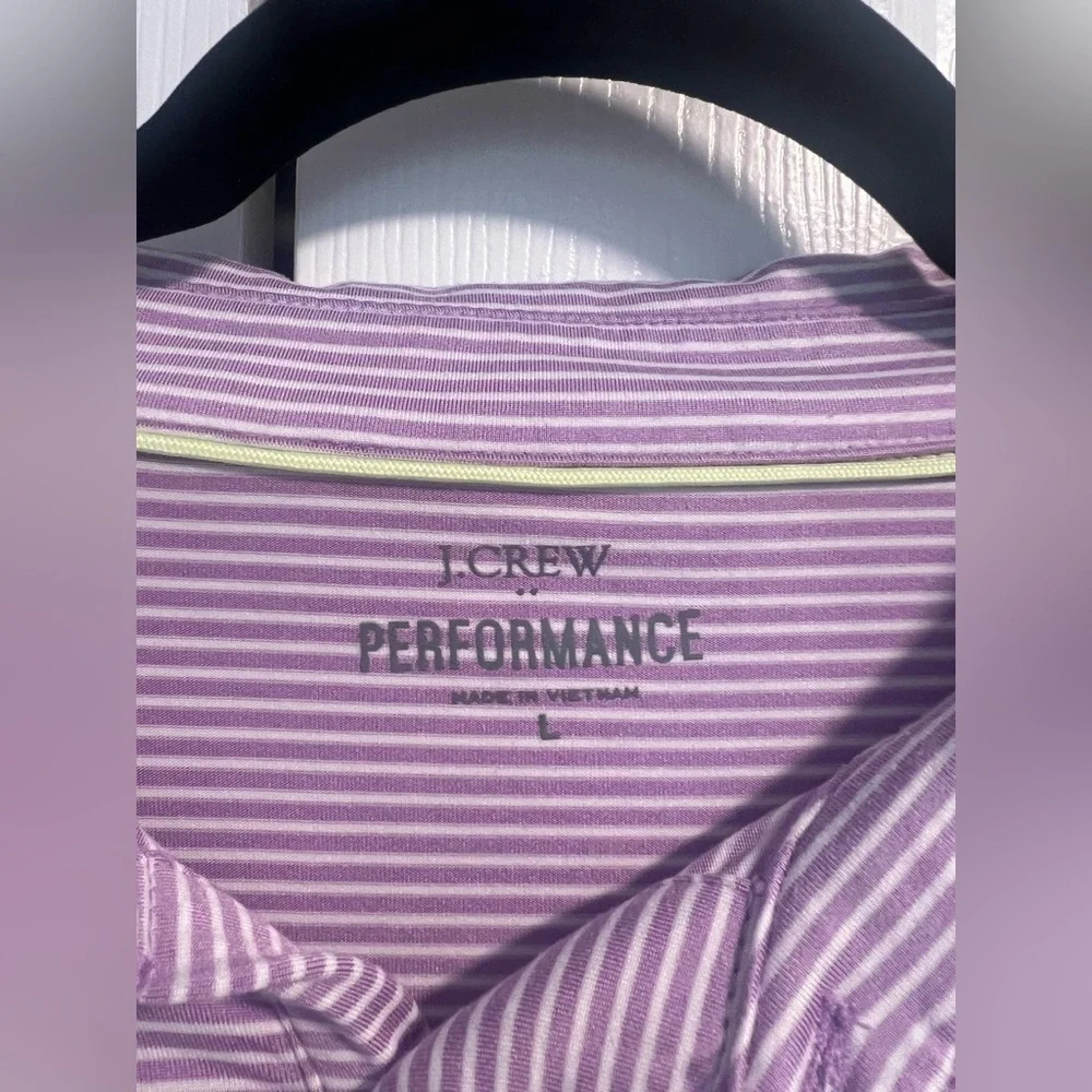 J. Crew Factory Purple and White Performance Polo